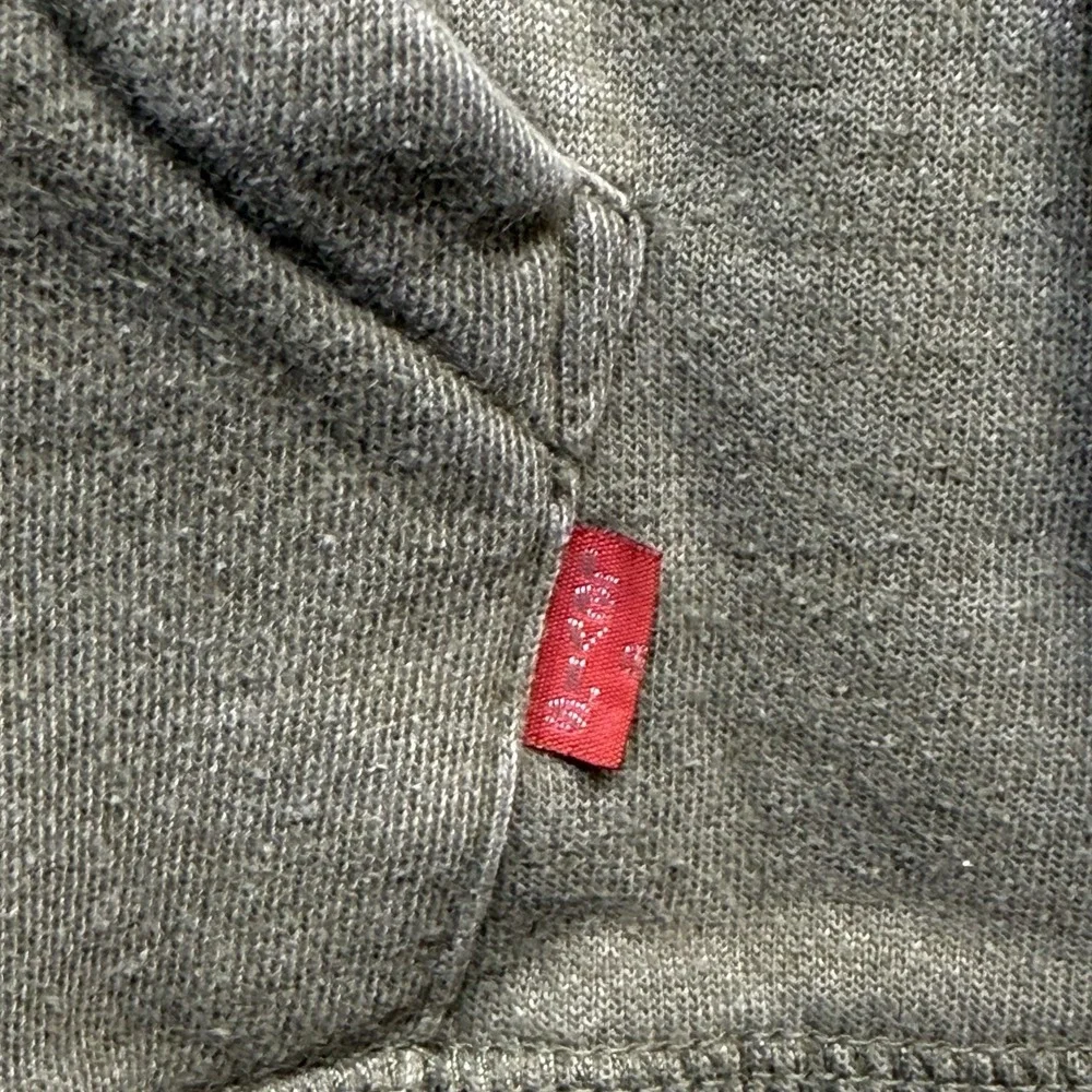 Levi's Two Horse Pull Logo Dark Olive Green Pullover Hoodie Sweatshirt Mens XXL
